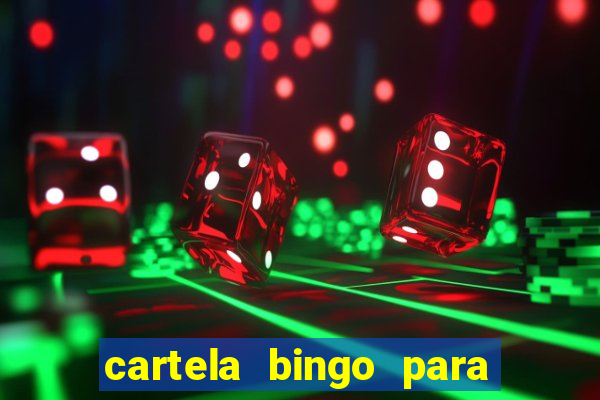 cartela bingo para cha de cozinha imprimir gratis